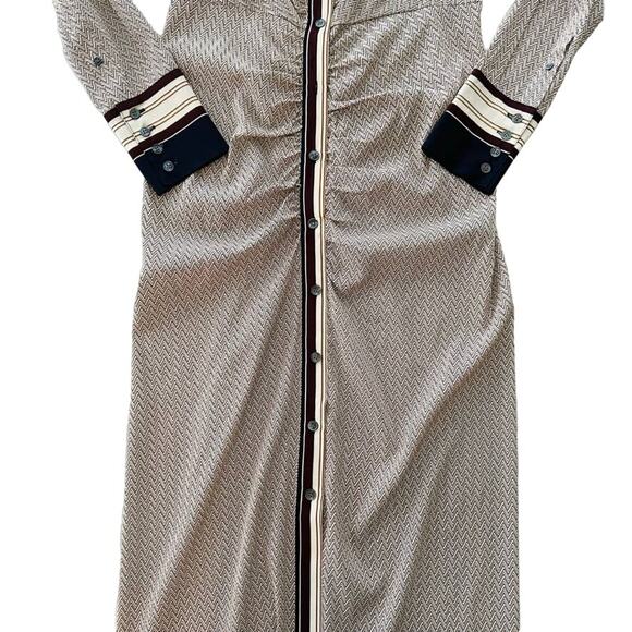 Veronica Beard Mesika Whitestone Maxi Dress Size 4 NEW Silk Chevron $698 - Picture 4 of 5